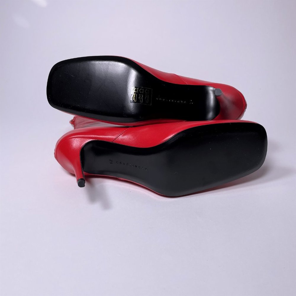 DORATEYMUR Red Leather 'Town & Country' Booties - Picture 6 of 7